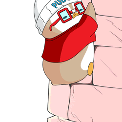 Hanging Pudgy Penguin Going Down GIF