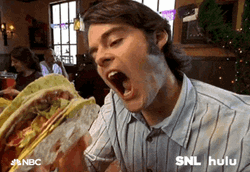 Hangry Bill Hader Big Bite SNL GIF