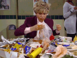 Hangry Binge Eating Starving Lady GIF