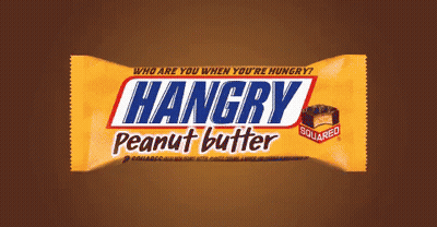 Hangry Peanut Butter Snickers Package GIF