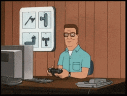 Hank Hill Playing Game  GIF