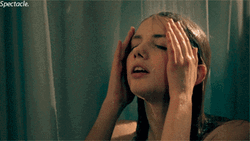 Hannah Murray Showering With Eyes Closed GIF