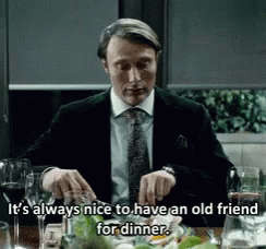 Hannibal Lecter Eating With Old Friend GIF