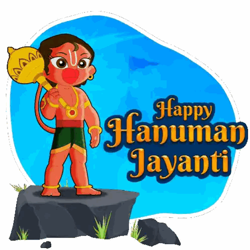 Hanuman Holding Hammer Greeting Card Sticker