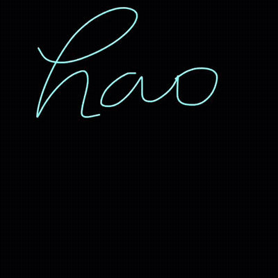 Hao Cie Neon On Black Background GIF