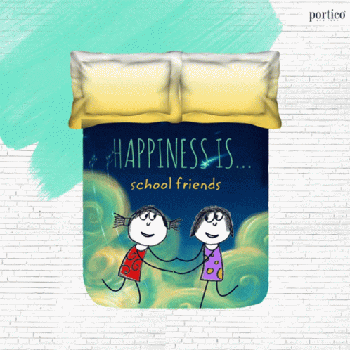Happiness Is School Friends Bedspread GIF