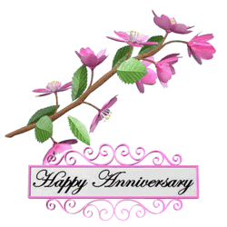 Happy 10Th Anniversary With Purple Flower GIF