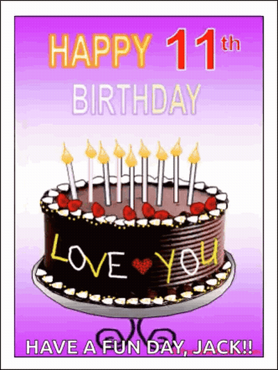 Happy 11Th Birthday Chocolate Cake GIF