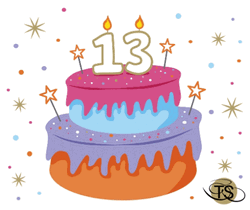 Happy 13Th Birthday Cake Animation GIF