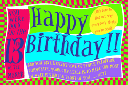 Happy 13Th Birthday Colorful Paper Greeting GIF