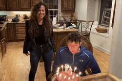 Happy 16Th Birthday Son Blowing Candles Cake GIF