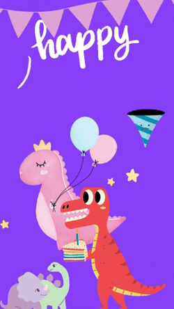 Happy 1St Birthday Animated Dinosaurs GIF