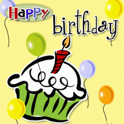Happy 1St Birthday Cupcake With Balloons GIF