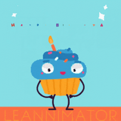 Happy 1St Birthday Cupcake With Blue Frosting GIF