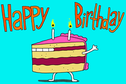 Happy 1St Birthday Piece Of Cake Waving GIF