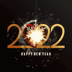 Happy 2022 Happy New Year Elegant Black  GIF