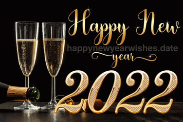 Happy 2022 New Year Champagne GIF