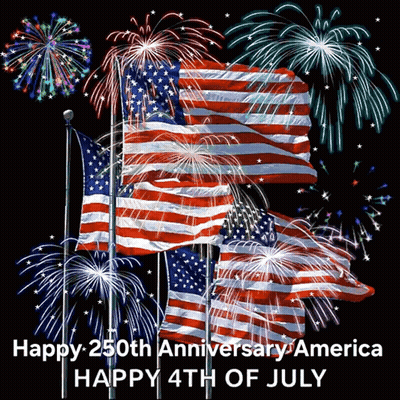 Happy 250Th Anniversary America 4Th July Card GIF