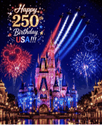 Happy 250Th Birthday USA Poster With Castle GIF