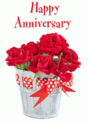 Happy 25Th Anniversary Basket Flowers GIF