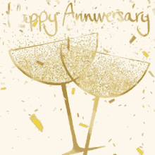 Happy 25Th Anniversary Gold Glasses GIF