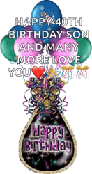 Happy 40Th Birthday Flashing Lights Party Balloons GIF