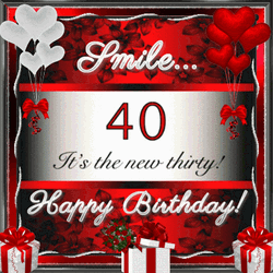 Happy 40Th Birthday Smile Gifts Heart Balloons GIF