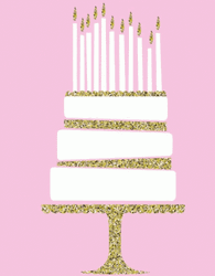 Happy 40Th Birthday White And Gold Cake GIF