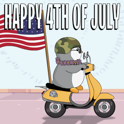 Happy 4Th Army Penguins GIF