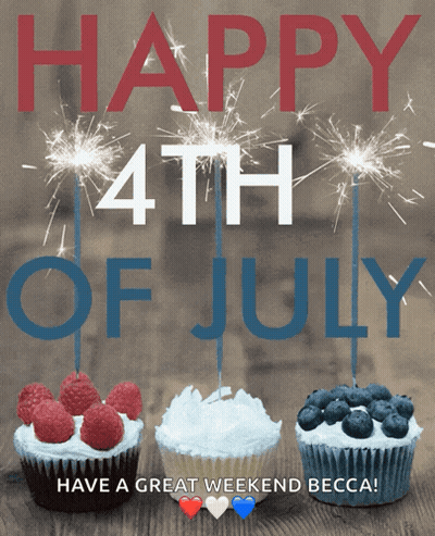Happy 4Th July Greeting Card Sparklers Cupcakes GIF