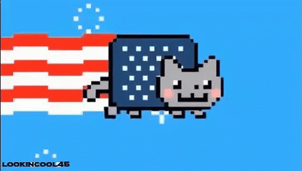 Happy 4Th Nyan Cat Flag Trail Pixel Art GIF