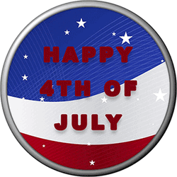 Happy 4th Of July American Badge Logo Stars Sparkling