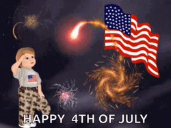 Happy 4Th Of July  American Boy Cartoon Salute GIF