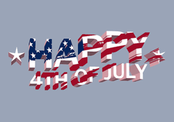 Happy 4th Of July American Flag Text Animation