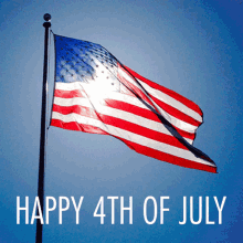 Happy 4th Of July American Flag Waving
