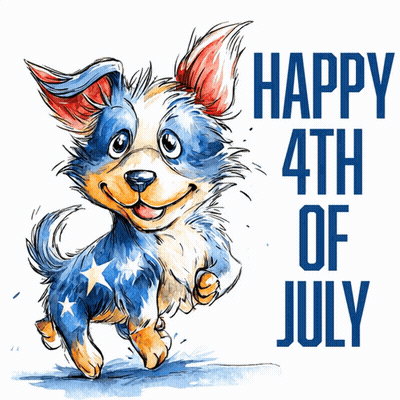 Happy 4Th Of July Chihuahua Greeting Card GIF
