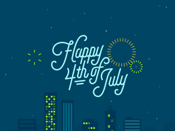 Happy 4Th Of July City Fireworks Graphic Animation GIF
