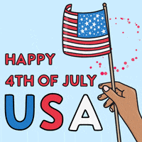 Happy 4th Of July Cute American Flag Waving