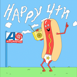 Happy 4th Of July Cute American Sausage Cartoon