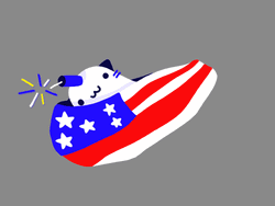 Happy 4Th Of July Cute Cat American Pride GIF