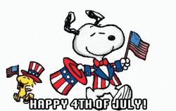 Happy 4Th Of July Cute Snoopy Celebration GIF