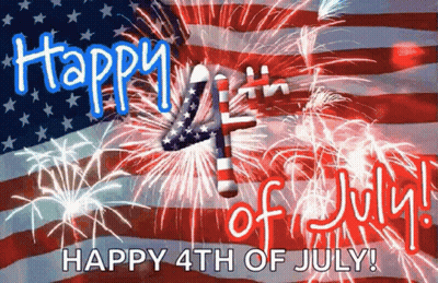 Happy 4Th Of July Fireworks American Flag GIF