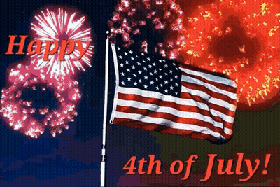 Happy 4Th Of July Fireworks American Flag GIF