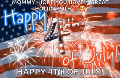 Happy 4Th Of July Greeting Card With Fireworks GIF