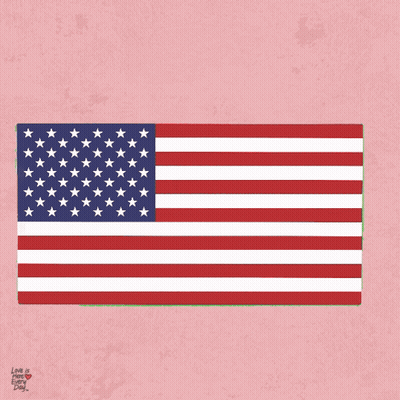 Happy 4Th Of July Greeting Card With Heart Face GIF