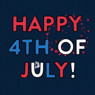 Happy 4Th Of July In Red White And Blue GIF