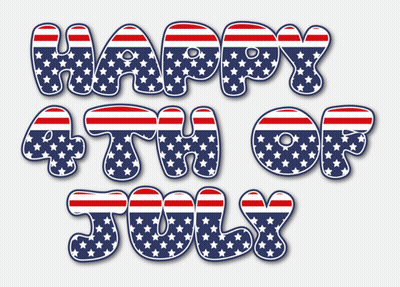 Happy 4Th Of July In Red White And Blue GIF