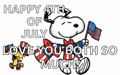 Happy 4Th Of July Love You Both So Much With Snoopy And Woodstock GIF