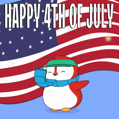 Happy 4Th Of July Penguin Saluting GIF