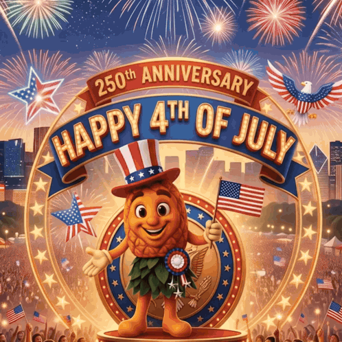 Happy 4Th Of July Pineapple Mascot GIF